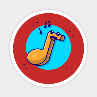 Cute Kawaii Music Note Cartoon Vector Icon Illustration (2) Magnet